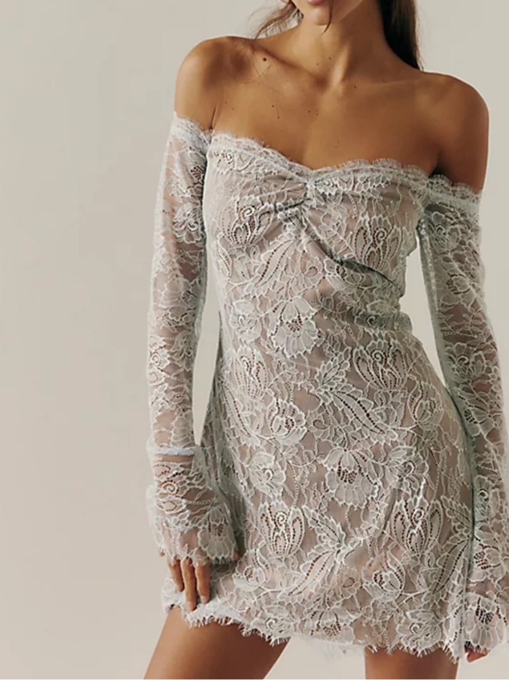 Retrofete Aino Lace Dress in blue size L